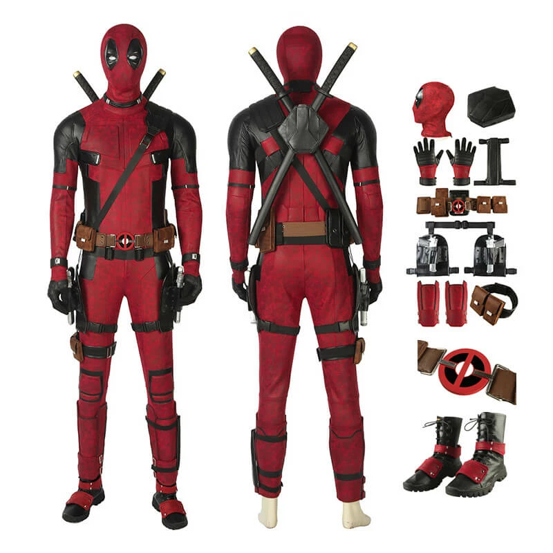 Etaya Deadpool Cosplay Costume Full Set Wade Winston Wilson Deluxe Outfit - Image 2