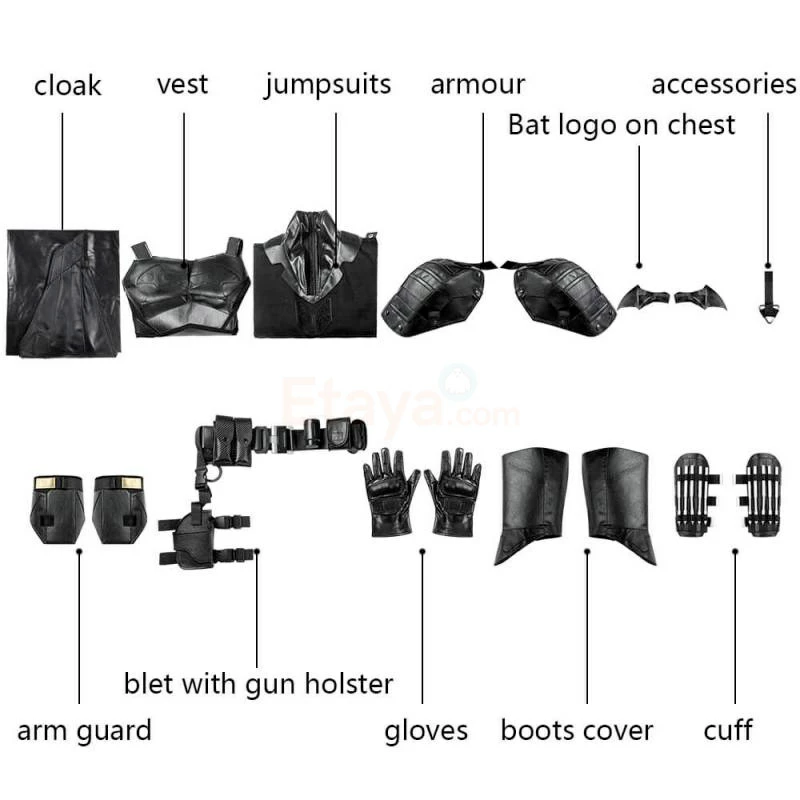 Etaya The Batman Cosplay Costume 2022 Movie Of Bruce Wayne Robert Pattinson - Image 9