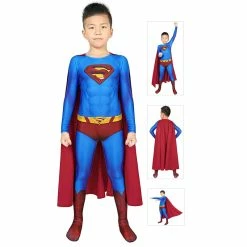 Etaya Superman Returns Cosplay Costume Kids Superman Clark Kent Jumpsuit