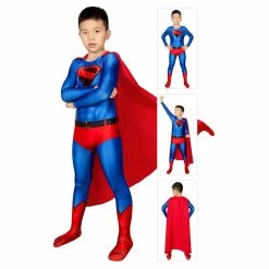 Etaya Superman Kal-El Costume For Kids Clark Kent Cosplay Jumpsuit