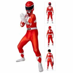 Etaya Power Ranger Costume Red Mighty Morphin Power Rangers Cosplay Suit For Kids