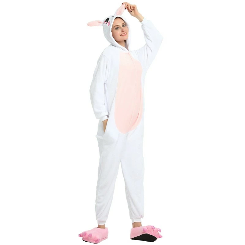 Etaya Pink Rabbit Kigurumi Onesies Pajamas Animal Onesies For Adult
