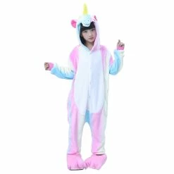 Etaya Kids Rainbow Unicorn Onesies Pajamas Kigurumi Animal Pajamas
