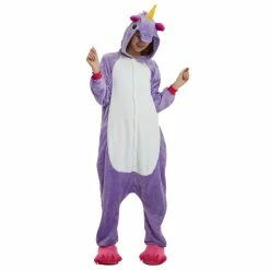 Etaya Light Purple Unicorn Kigurumi Onesies Pajamas Animal Onesies For Adult