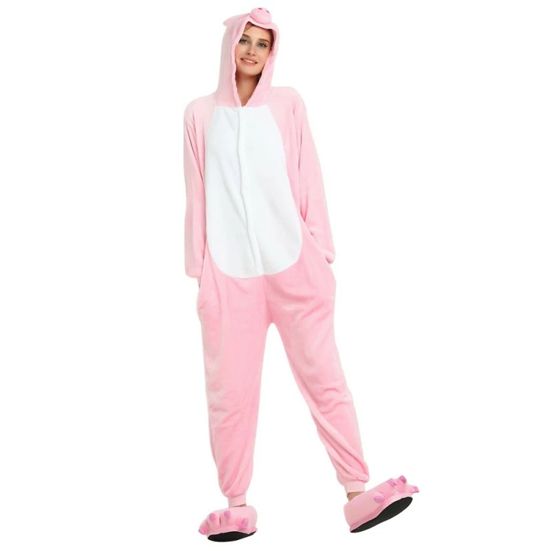 Etaya Pink Pig Kigurumi Animal Onesie Pajama Costumes For Adult
