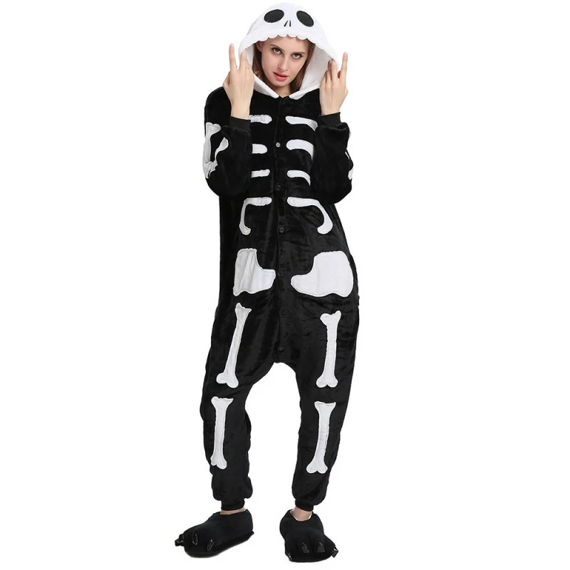 Etaya Skeleton Kigurumi Animal Onesie Pajama Costumes For Adult