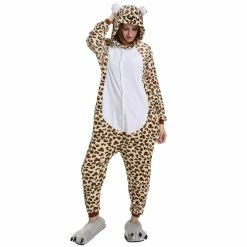 Etaya Leopard Bear Kigurumi Animal Onesie Pajama Costumes For Adult
