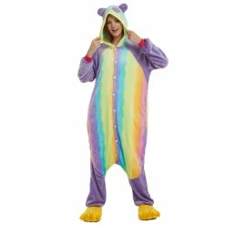 Etaya Colorful Kung Fu Panda Kigurumi Animal Onesie Pajama Costumes For Adult