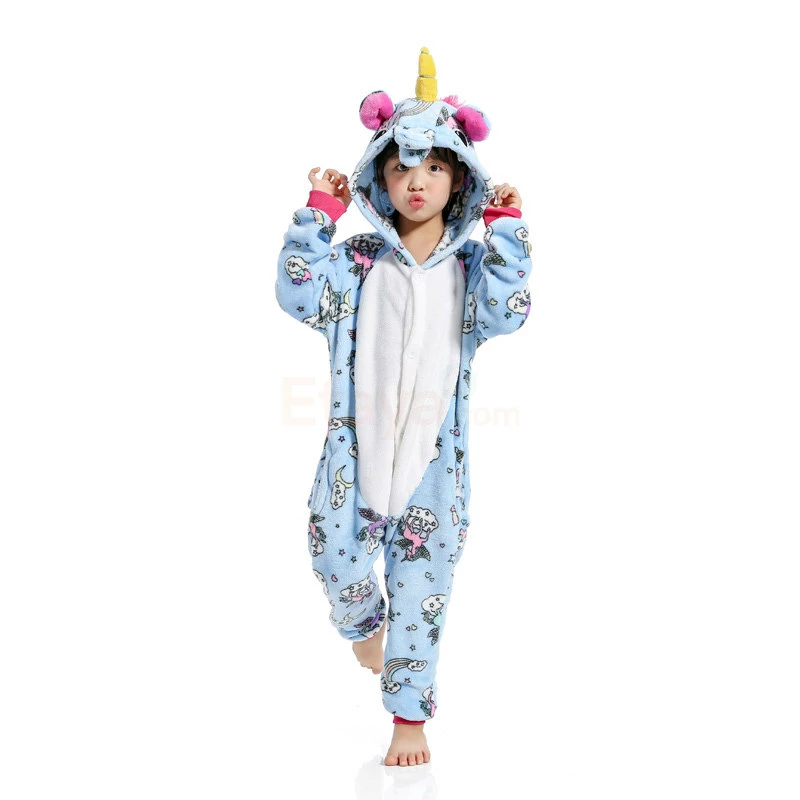 Etaya Kids Belly Unicorn Kigurumi Animal Onesies Pajamas - Image 5