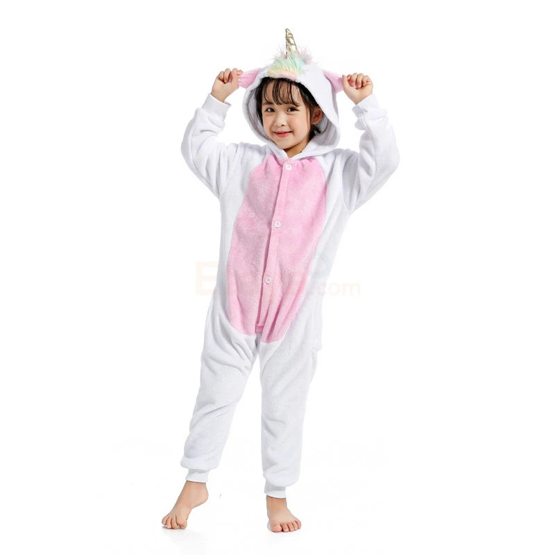 Etaya Kids Golden Horn Unicorn Kigurumi Animal Onesies Pajamas - Image 2