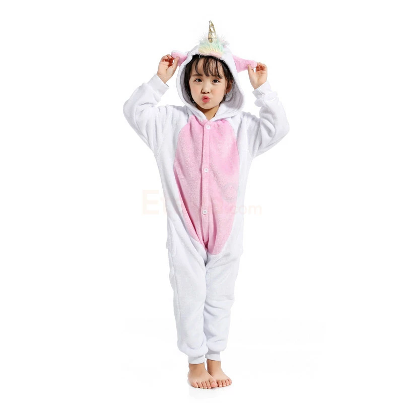 Etaya Kids Golden Horn Unicorn Kigurumi Animal Onesies Pajamas - Image 3