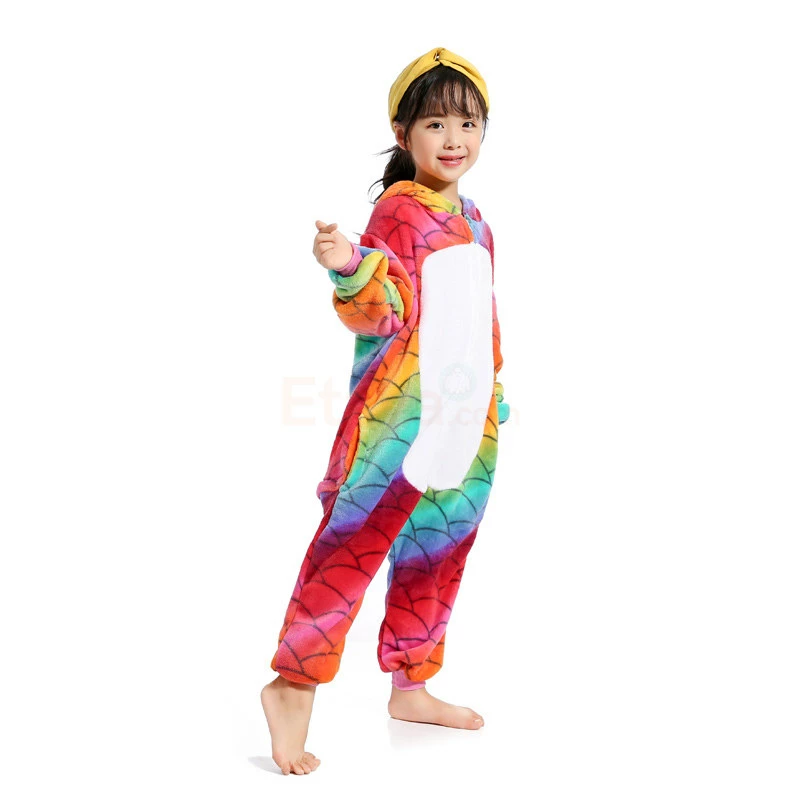 Etaya Kids Fish Scale Unicorn Kigurumi Animal Onesies Pajamas - Image 3