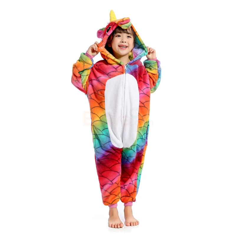 Etaya Kids Fish Scale Unicorn Kigurumi Animal Onesies Pajamas - Image 4