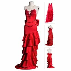 Etaya Aerith Gainsborough Cosplay Costume Final Fantasy VII Remake Red Dress