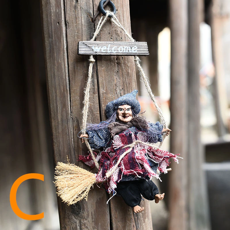 Etaya Witch Broom Pendant Props Halloween Party Decoration Props - Image 7