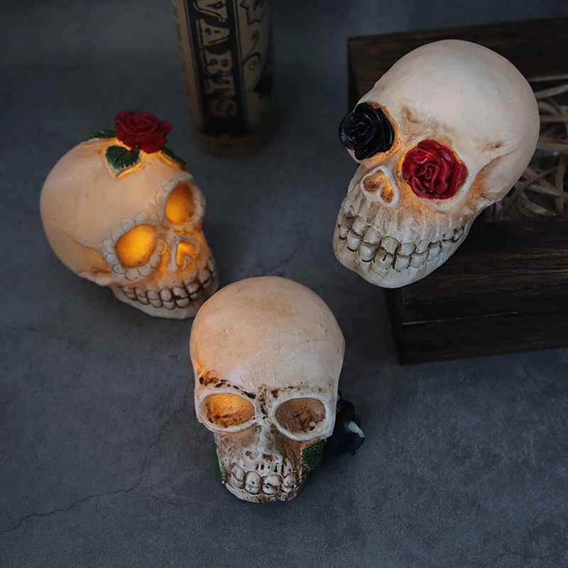 Etaya Skullhead Lamp Ornaments Electronic Candle Light Decoration Props For Halloween - Image 3