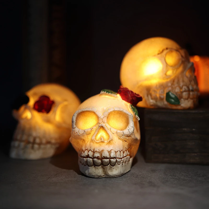 Etaya Skullhead Lamp Ornaments Electronic Candle Light Decoration Props For Halloween - Image 2
