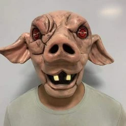 Etaya Halloween Horror Helmet Chainsaw Horror 9 Swirl Pig Head Mask