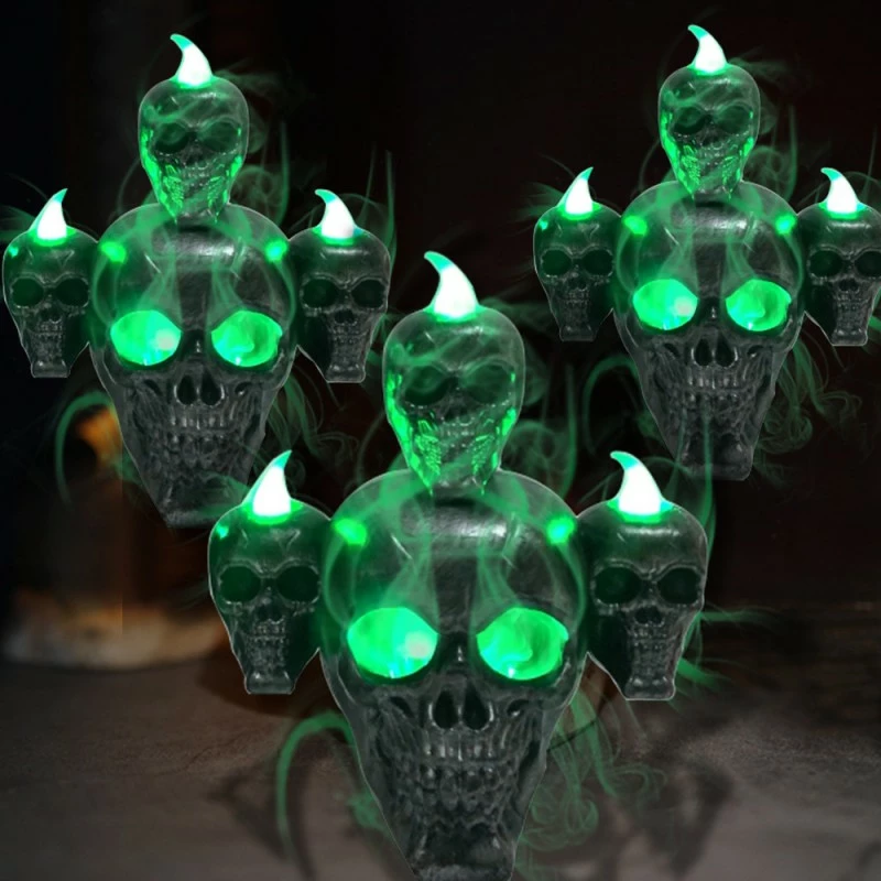 Etaya Luminous Skull Decorations Halloween Smoke Sandalwood Skull Decorations - Image 2