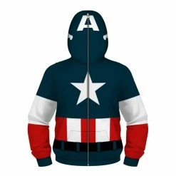 Etaya Kids Captain America Zip Up Long Sleeve Hoodie