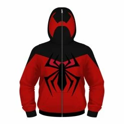 Etaya Kids Spider-Man Hoodie 3D Printed Pattern Zip Up Long Sleeve Sweatshirt