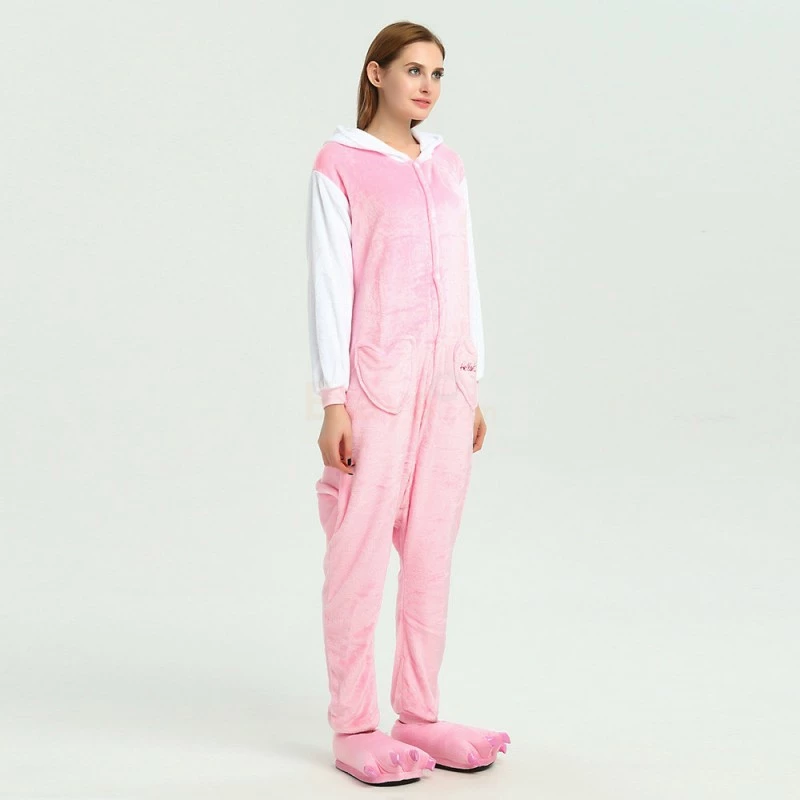 Etaya Pink Hello Kitty Kigurumi Animal Onesies Pajamas Costumes For Adult - Image 4