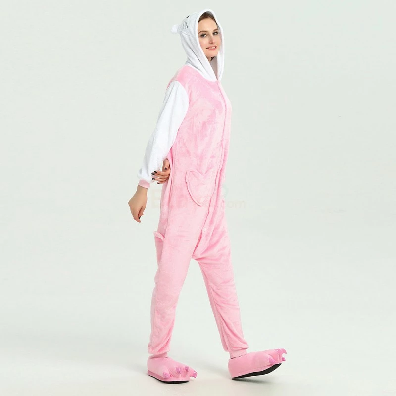 Etaya Pink Hello Kitty Kigurumi Animal Onesies Pajamas Costumes For Adult - Image 12