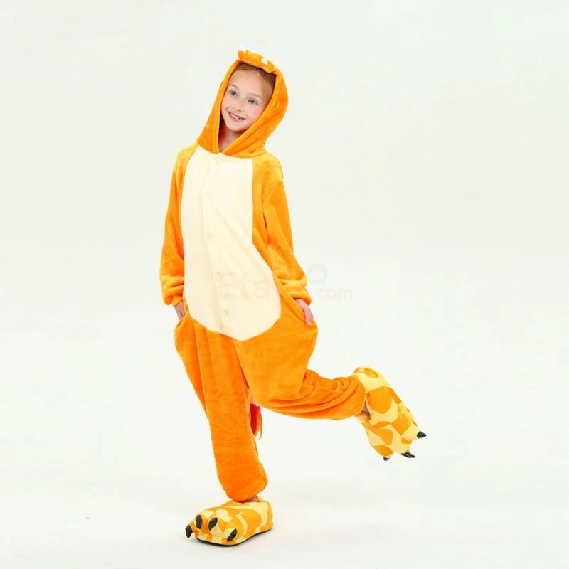 Etaya Kids Fire Dragon Kigurumi Animal Onesies Pajamas - Image 4