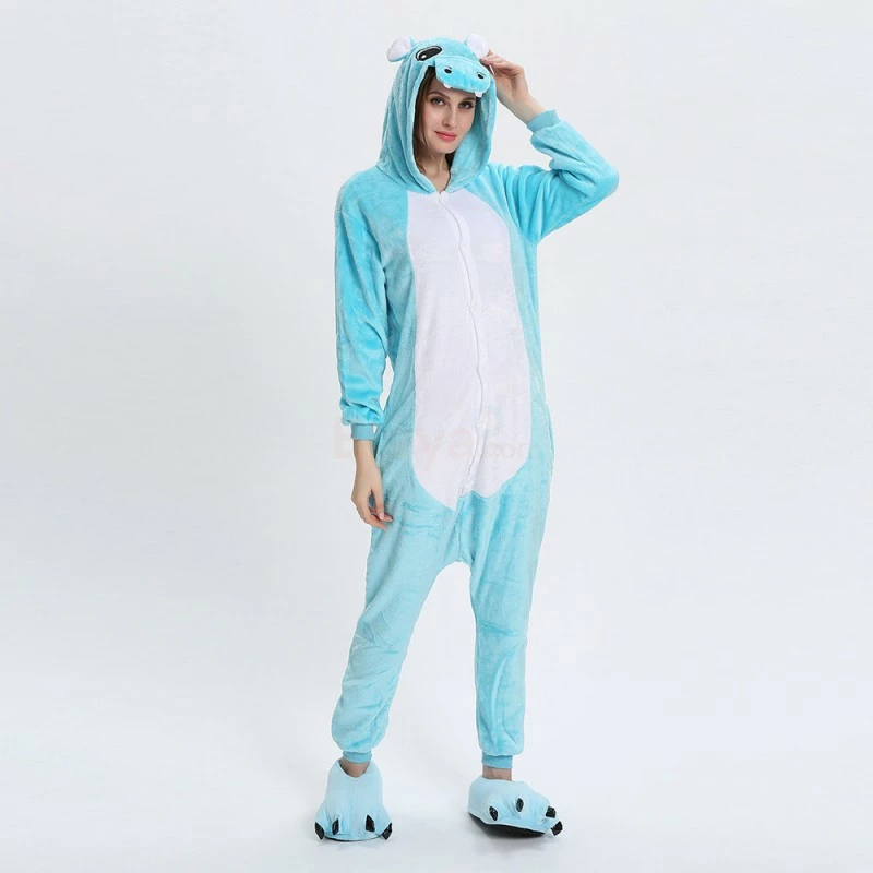 Etaya Blue Hippo Kigurumi Animal Onesie Pajama Costumes For Adult - Image 6