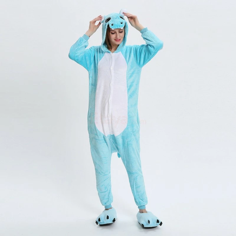 Etaya Blue Hippo Kigurumi Animal Onesie Pajama Costumes For Adult - Image 7