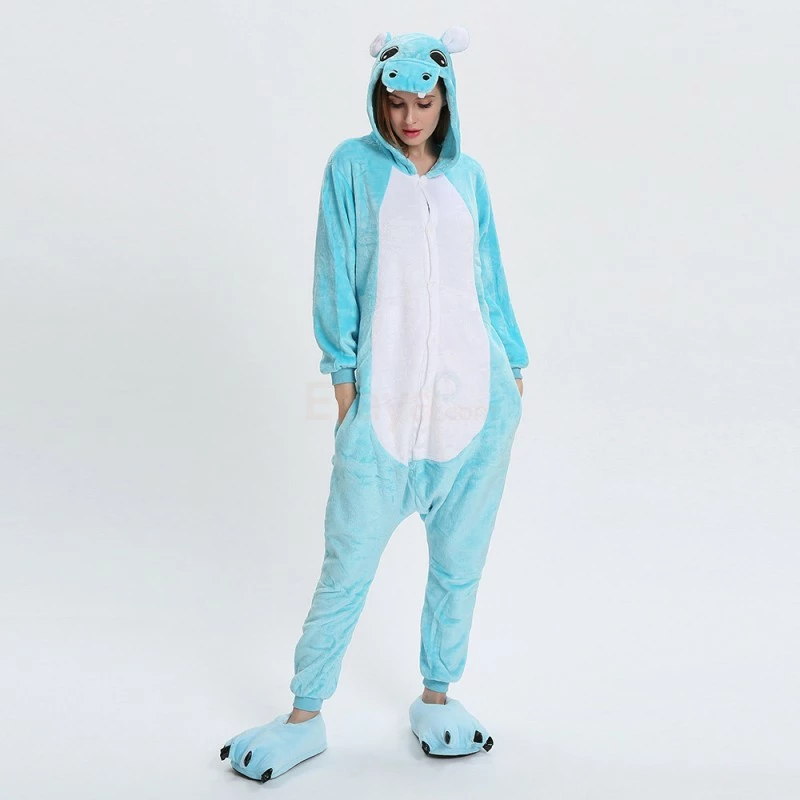 Etaya Blue Hippo Kigurumi Animal Onesie Pajama Costumes For Adult - Image 10