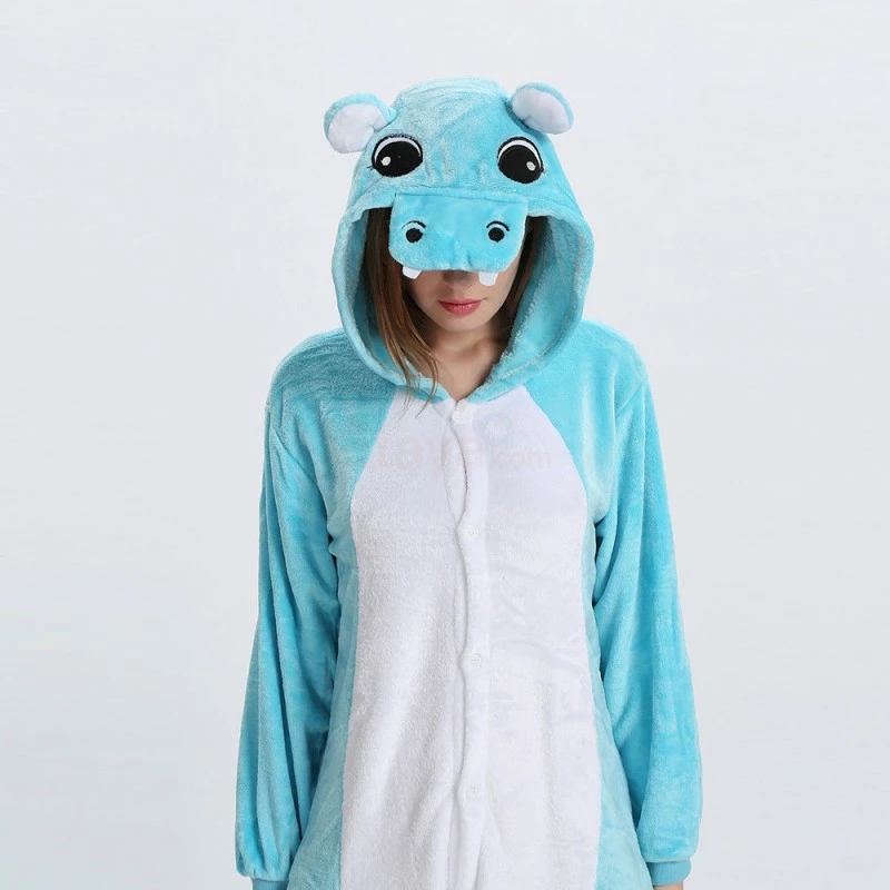 Etaya Blue Hippo Kigurumi Animal Onesie Pajama Costumes For Adult - Image 14