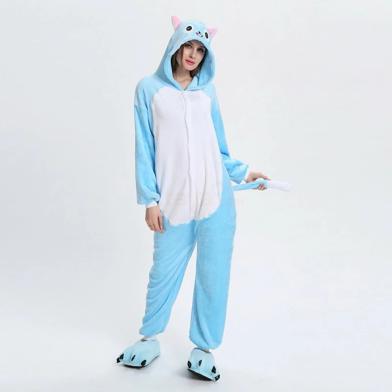 Etaya Blue Cat Kigurumi Animal Onesie Pajama Costumes For Adult - Image 6