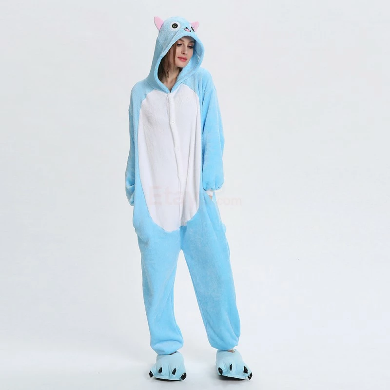Etaya Blue Cat Kigurumi Animal Onesie Pajama Costumes For Adult - Image 12