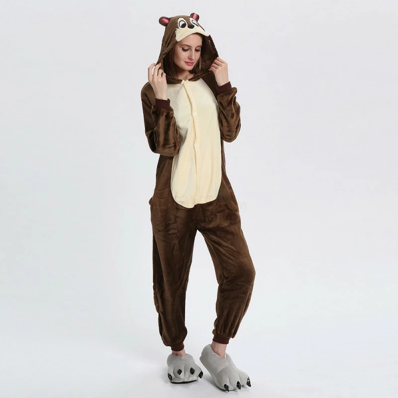 Etaya Chipmunk Kigurumi Animal Onesie Pajama Costumes For Adult - Image 8