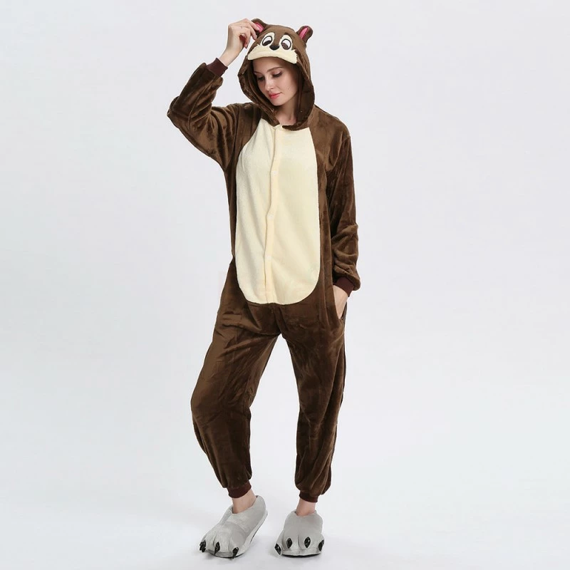 Etaya Chipmunk Kigurumi Animal Onesie Pajama Costumes For Adult - Image 11