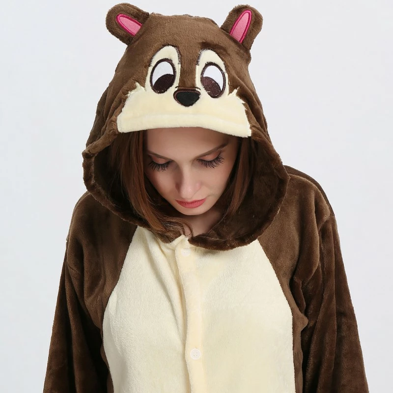 Etaya Chipmunk Kigurumi Animal Onesie Pajama Costumes For Adult - Image 15