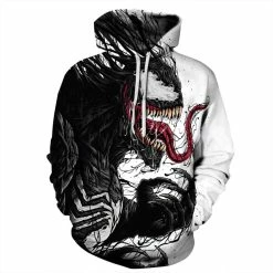 Etaya 3D Print Pattern Venom Long Sleeve Hoodies