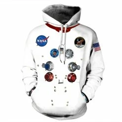 Etaya Nasa Astronaut Hoodie 3D Print Long Sleeve Fashion Sweatshirt