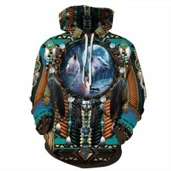 Etaya Native American Hoodie 3D Print Tribal Style Long Sleeve Hoodies
