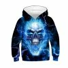 Etaya Kids Skull Halloween Hoodie Daily Going Out Skull Pattern Sweatshirt