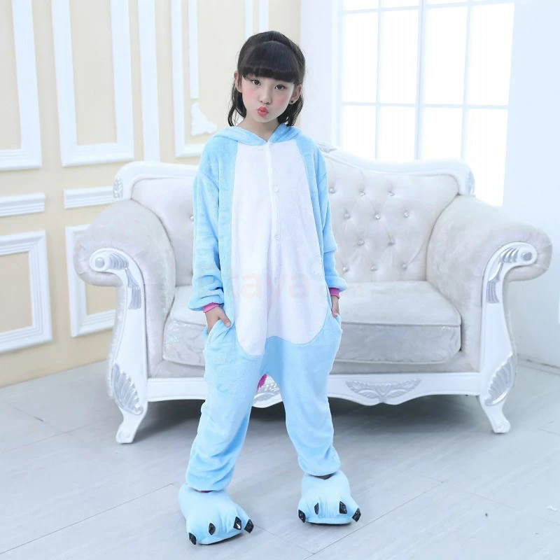 Etaya Kids Kigurumi Blue Unicorn Animal Kids Onesies Pajamas - Image 6