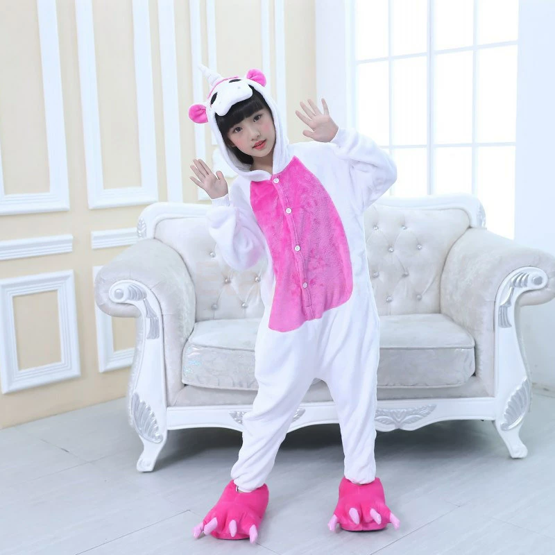 Etaya Kids Onesies Unicorn Rose Red Kigurumi Animal Pajamas Costumes - Image 5