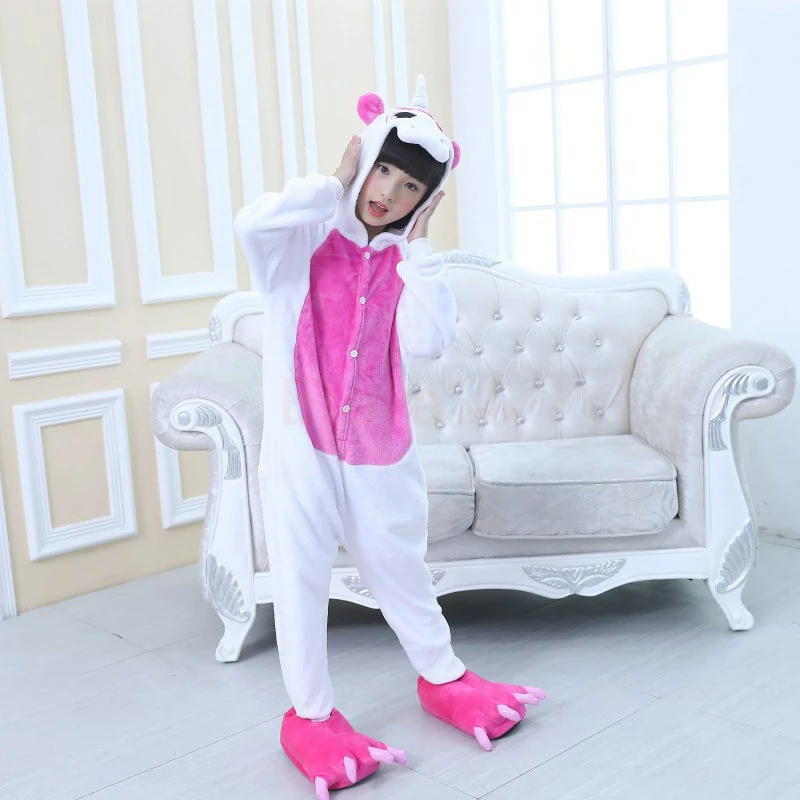 Etaya Kids Onesies Unicorn Rose Red Kigurumi Animal Pajamas Costumes - Image 6