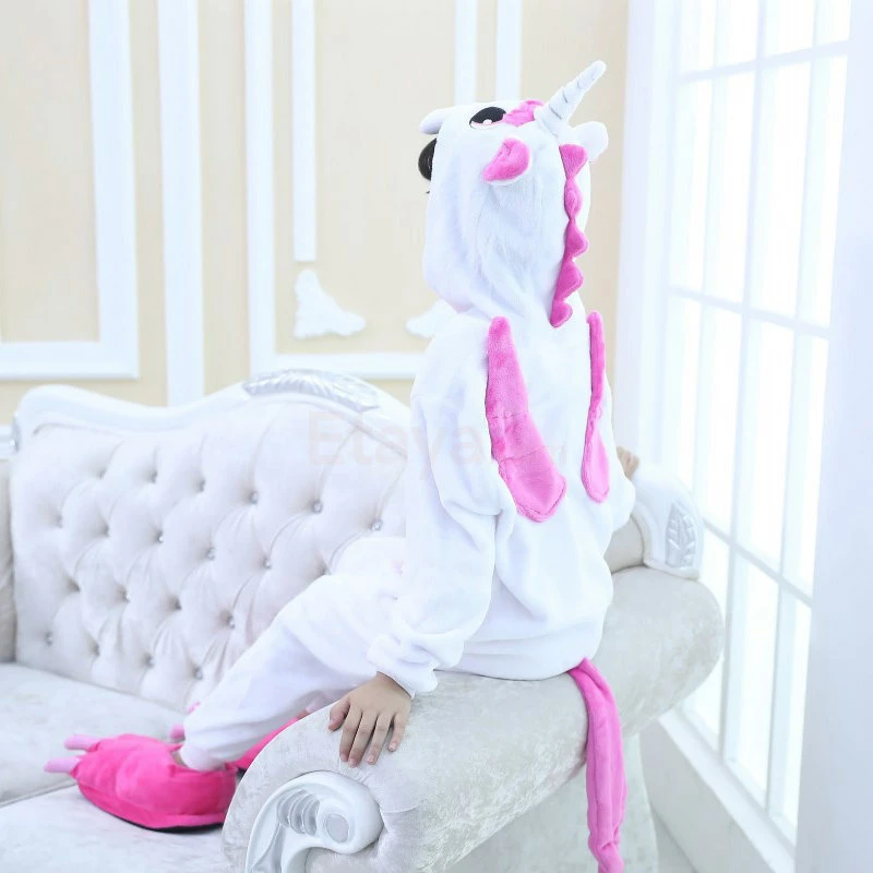 Etaya Kids Onesies Unicorn Rose Red Kigurumi Animal Pajamas Costumes - Image 12