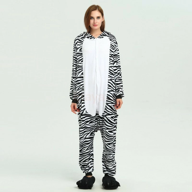 Etaya Zebra Kigurumi Animal Onesie Pajama Costumes For Adult - Image 2