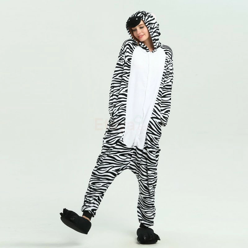 Etaya Zebra Kigurumi Animal Onesie Pajama Costumes For Adult - Image 6