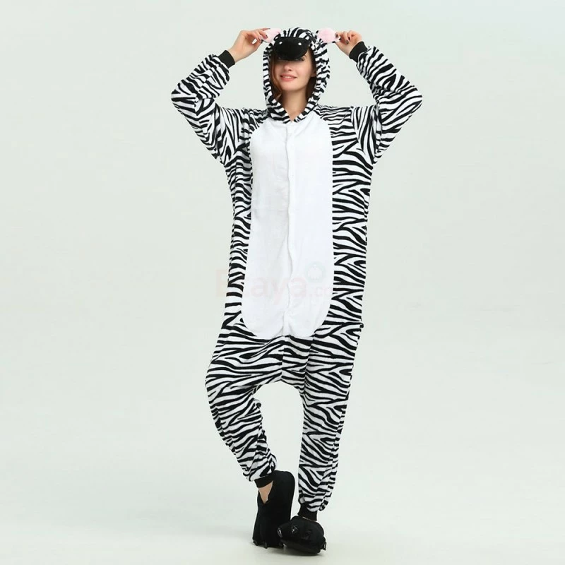 Etaya Zebra Kigurumi Animal Onesie Pajama Costumes For Adult - Image 8