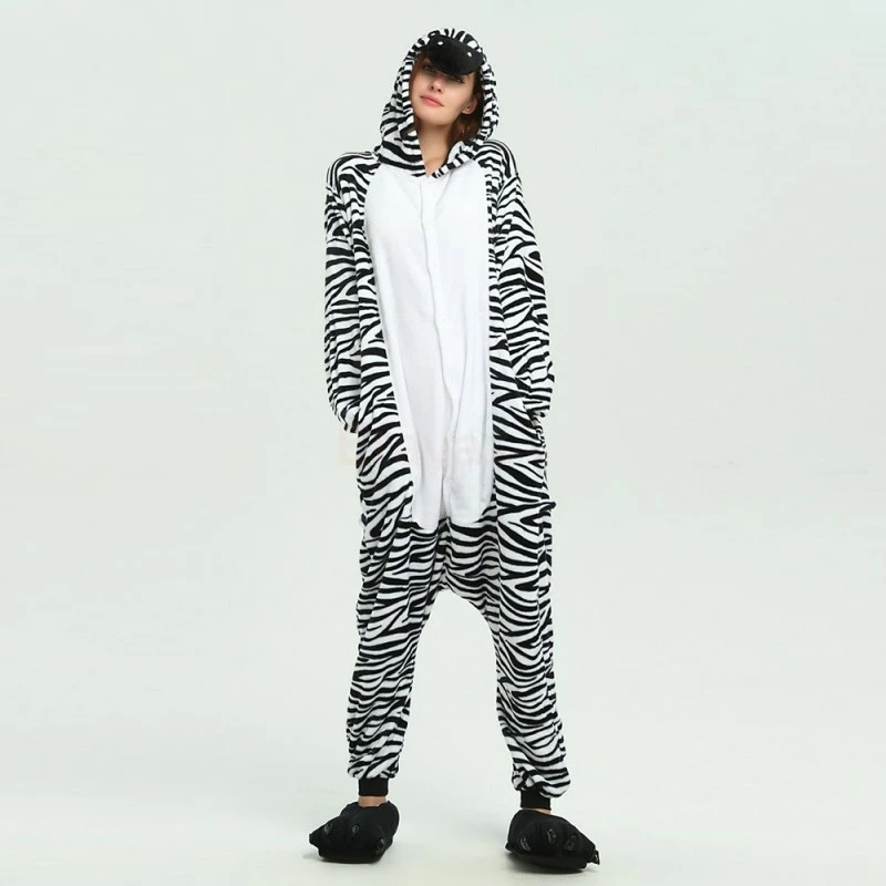 Etaya Zebra Kigurumi Animal Onesie Pajama Costumes For Adult - Image 9