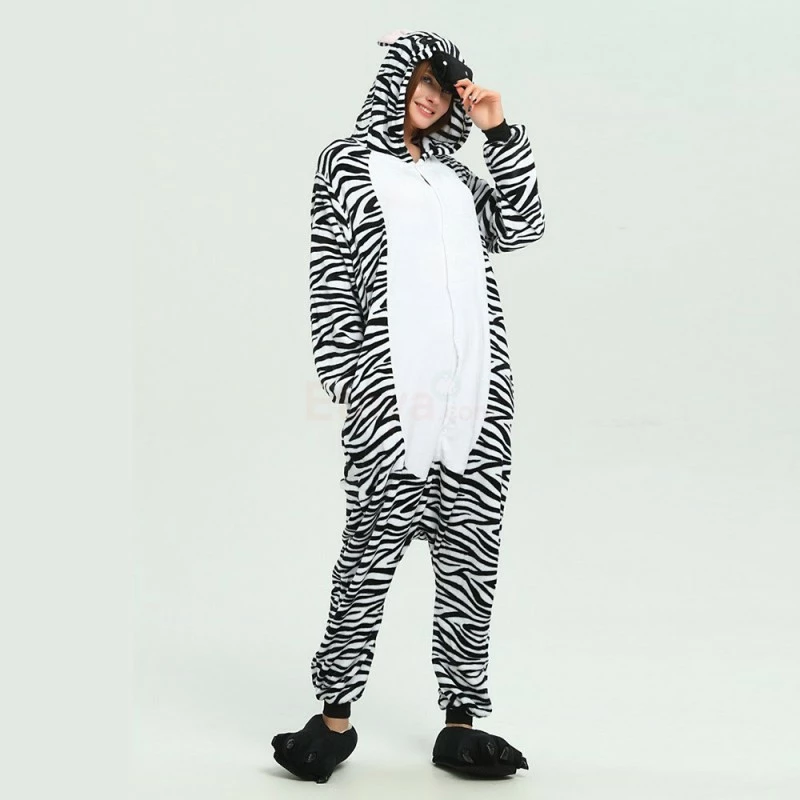 Etaya Zebra Kigurumi Animal Onesie Pajama Costumes For Adult - Image 12